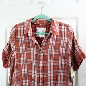 Large Orange Plaid Top/Tunic